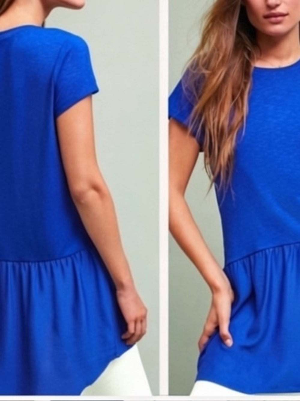 Anthropologie Dolan Left Coast Royal Blue High-Low Tunic/Dress Size XS